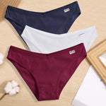3PCS Women Cotton Panties Female Sexy Intimates Low Rise G-String Thongs Ladies Bikini Girl Solid Color Underwear Soft Lingerie