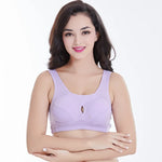 Breathable Cotton Bra No Rims Seamless Women's Underwear With breast pads Gathers Bralette Comfortable Sleeping Brassiere