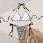 Triangle Bikini String Women Two Pieces Swimsuit Female Swimwear Halter Bikinis Set Blue Black Beachwear Padded Bathing Suit