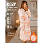 New Women Winter Fleece Lined Long Bathrobe Thick Warm Plush Robe Loose Loungewear Sleepwear Home Robe