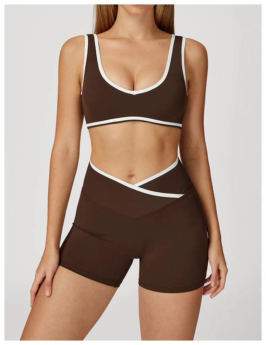 Yoga Set2 Pieces Workout Outfits Fitness Sportswear Gym Tracksuit High Waist Leggings Sports Bra Athletic Wear Women Clothes