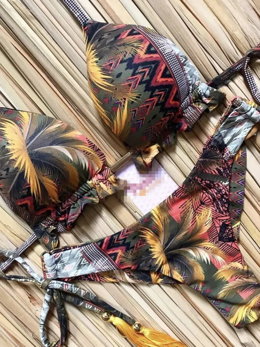 RUOTONGSEPT 2023 Popular Womens Beachwear Sexy Bikinis Set Hot Sport Swimwear Push-Up Padded SwimsuitExquisite Bather Swimwear