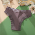 FINETOO 2Pcs/Set Women Cotton Brazilian Panties Plus Size M-2XL Lingerie Sexy Lace Underwear Low Rise Girls Intimates Underpants