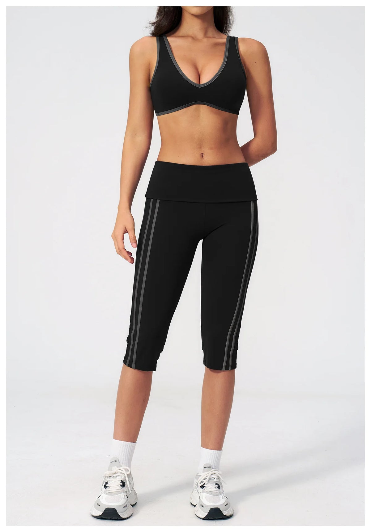Summer Color Blocked Yoga Sets Women Slim Sports Bra High Waist Pants Fitness Suits Outwear Gym Running Push Up Workout Clothes