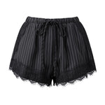 Women's Summer Shorts Elastic Waist Striped Lace Hem Loose Shorts with Pockets Fashion Daily Out Going Lounge Short Pants