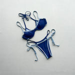 Halter Splicing Bikini Female Swimsuit Women Swimwear Two-pieces Bikini Set Underwired Strappy Bather Bathing Suit Swim V8173