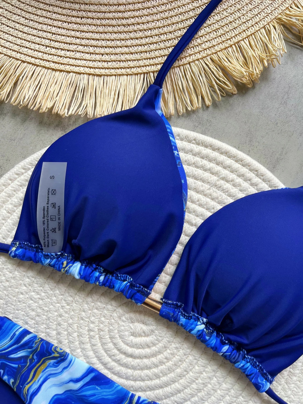 Fashion Print Halter Mini Thong High Cut Bikini Female Swimsuit Women Swimwear Two-pieces Bikini Set Bather Bathing Suit Swim