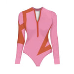 2024 One Piece Surfing Swimsuit Rashguards Women Sexy Swimming Suit Sport Floral Long Sleeves Swimwear Monokini Bathing Suit