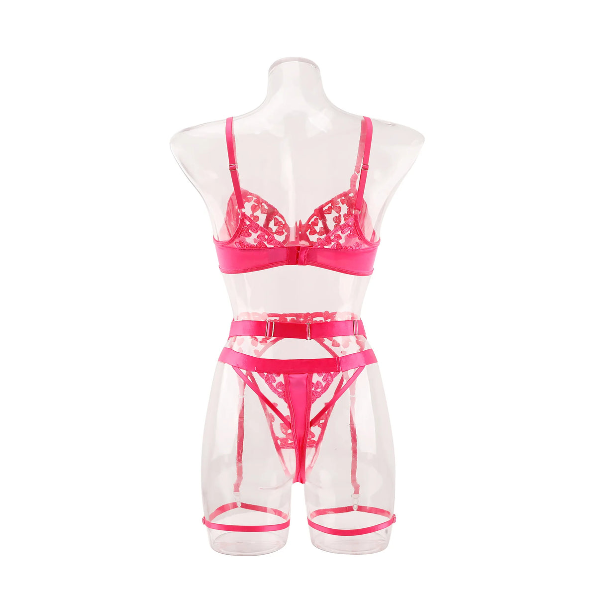 Sexy underwear French ultra-thin embroidered love mesh bra big breasts showing small sexy underwear set