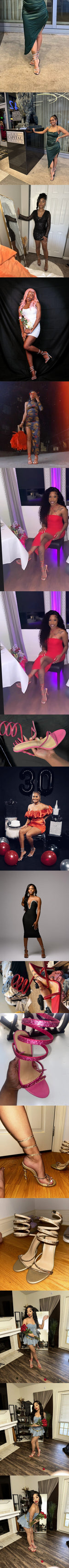 Brand New Black Women's Thin High Heels Sandals for Party Rhinestones Red Sexy Ankle Wrap Sandals Shoes Big Size 42
