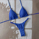 Sexy Metal Starfish Bikini Set Women Yellow Blue Push Up Bra Thong Swimsuit 2026 Summer Bathig Suit Bandage Holiday Swimwear