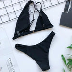 2026 Asymmetric One Shoulder Bikini Women Swimsuit Female Swimwear Two Pieces Bikini Set Hollow Out Bathing Suit Swim Beachwear