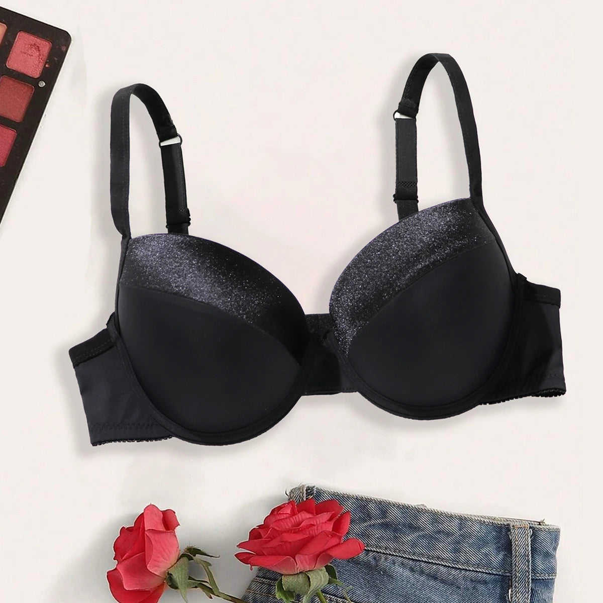 BEAUWEAR Push Up Bra for Woman Cup B Padded Bra with Foam and Wire Sexy Lingerie 75B 80B 85B 90B-078