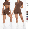 Women's Seamless Yoga Jumpsuits Sports Fitness Zipper Open Beauty Back Hip-lifting One-Piece Running Training Workout Bodysuits