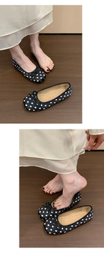 2026 New Polka Dot Women Ballet Flats Comfort Round Toe Shoes Street Style Soft Sole Ladies Eelgant Dress Slip on Loafers Shoes