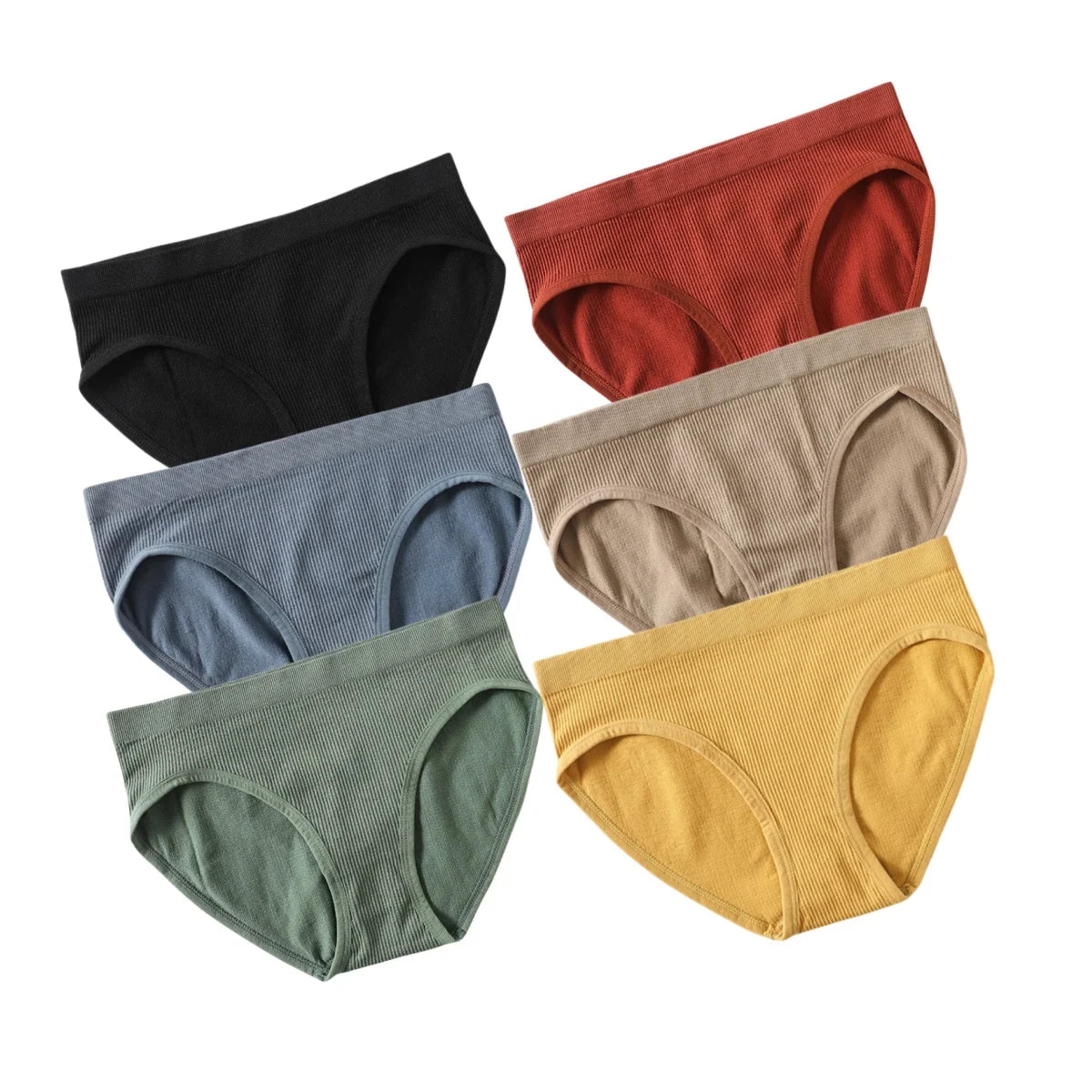 6Pcs/Set Women's Seamless Briefs Sports Underwear Female Underpants Low Rise Stretch Underwear Sexy Lingerie Soft Panty