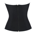 Women’s New Zipper Front Corset, Black Seamless Stretch Boned Bustier, Slimming Curve-Hugging Shapewear Top