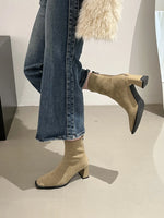 Vintage Thick Heel Square Toe Women Ankle Boots Ladies Elegant Mordern Short Botas Autumn Winter Zapatos De Mujer 2026