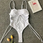 Neon Green Tummy Cut Out Female Swimwear One Piece Swimsuit Women Thong String Monokini High Leg Cut Bathing Suit Swim Bodysuit
