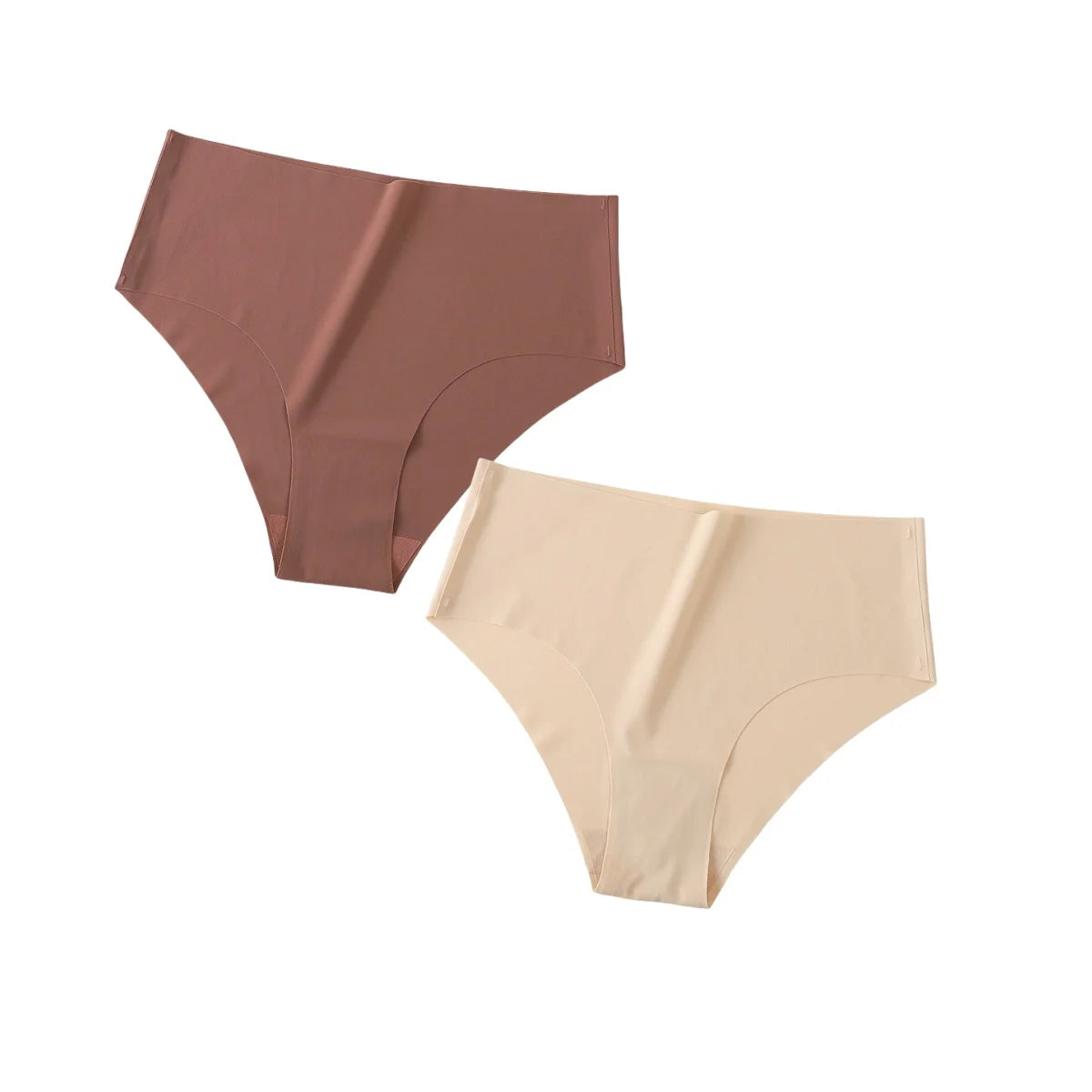 2Pcs/Set Ice Silk High Waist Briefs Panties Women Stretch Underwear Seamless Panties Female Underpants Sexy Lingerie XS-XL
