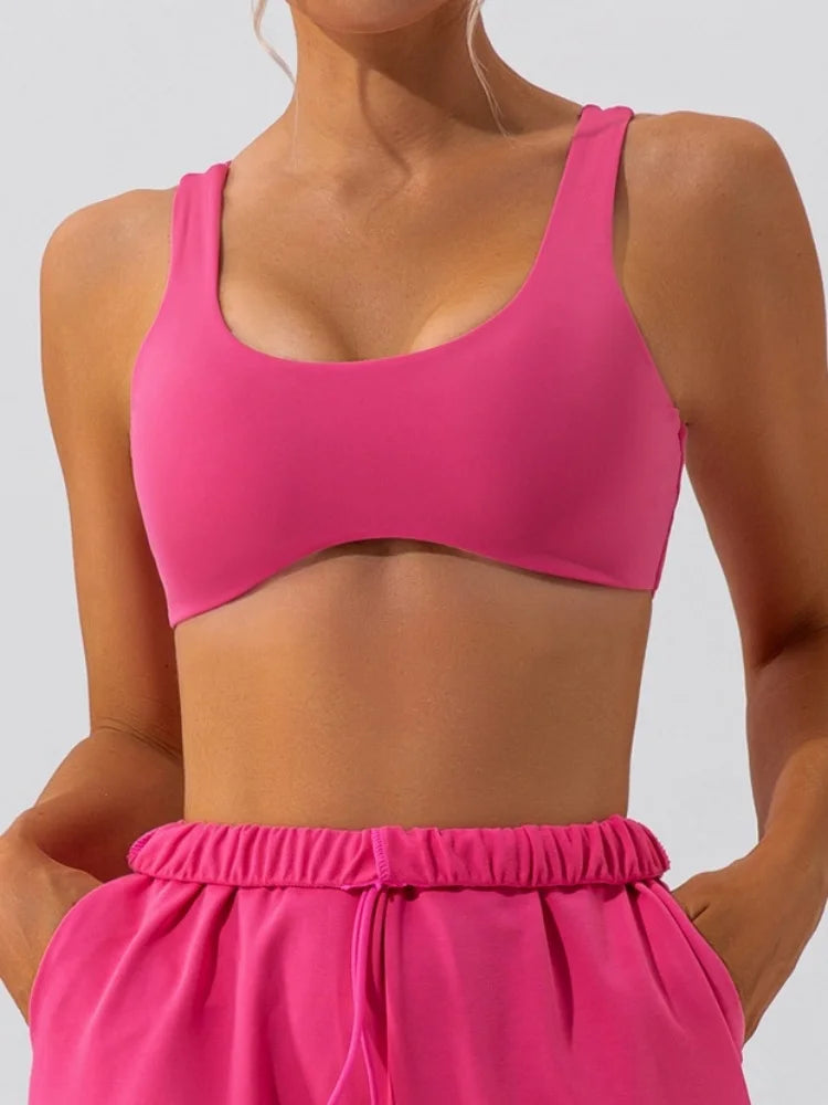 Women's Yoga Sport Bra Tight Fitting Gym Underwear Tops Scrunch Butt Booty Fitness Running Speed Drying Workout Sports Bra
