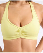 Sports Bra Strappy Backless Yoga Gym Bra Removable Cups Women Workout Clothing Gym Top Halter Sport Bras 6 colors