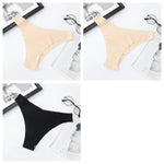 3Pcs/Set Women Ice Silk Panties V-Waist Low Rise Briefs Seamless Underwear Female Quick-Drying Underpants Sexy Lingerie S-L