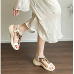 Women's SandalsSummer Soft Bottom Anti Slip Sweet Tourism Vacation Beach Flat Shoes Women's Sandals
