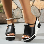 Summer Women's Slippers Thick Bottom Wedge Flip Flops Ladies High Heeled Casual Sandals