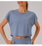 New Yoga Short Sleeve Women Running Fitness Shirt Summer Quick Drying Sleeveless Running Loose Fit Sports T-shirt Workout Top