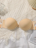 Strapless Push Up Bra Removable Criss Cross Back Invisible Non Slip Underwire Seamless Lingerie For Wedding Dress Party J3439