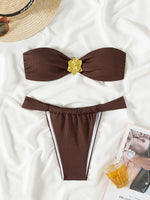 ZTVitality Solid Bikini Strapless Swimwear Women's Swimsuit 2025 New Sexy Biquini Bikini Set Low Waist Summer Bathing Suit