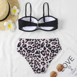 Print Bandeau Bikini Swimsuit Women Push Up Bikini Set Swimwear Female High Waisted Bathing Suit Beach Wear Brazilian Biquini