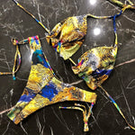 RUOTONGSEPT 2022 Striped Bikini Set Knotted Swimsuit Women Biquinis Beach Sexy Thong Swimwear Bandage Brazilian Mirco Bikinis