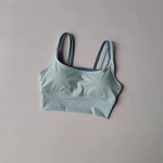 Women's yoga sports bra, shoulder straps with color blocking design, camisole yoga fitness bra