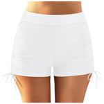 Beach Bathing Suit Women High Waist Bikini Bottoms Swim Briefs Drawstring Beach Shorts Solid Leopard Bikini Ruched Swim Bottoms