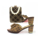 Doershow New Arrival Shoes and Bag Set African Sets 2022 pink Nigerian Women Shoes and Matching Bags Set for wedding!1-59