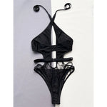 2026 Sexy Halter Cut Out Backless One Piece Swimsuit Women Swimwear Female Monokini High Leg Cut Bather Bathing Suit Swim V5225