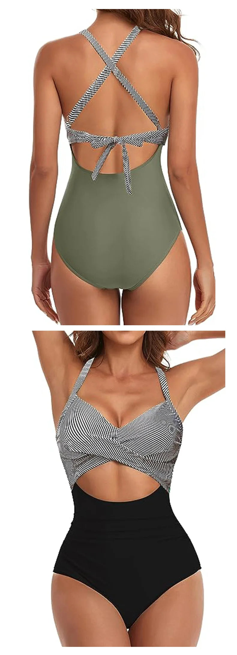 Leopard One Piece Swimsuit 2024 New Halter Push Up Swimwear Women Swimsuit Bathing Suit Beachwear Monokini Female Swimming Suits