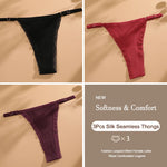 3Pcs/Set Cotton G-String Sexy Women Thong Adjustable Belt Seamless Panties Breathable Low Waist Lingerie Female Soft Solid Color