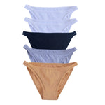5Pcs/Set Cotton Panties Women Low Rise Briefs Solid Color Underwear Comfort Breathable Underpants M-XL Sexy Lingerie