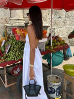 Foridol White Women Sundress Backless Sexy Casual Beach Vestidos Maxi Long A-line Fashion Holiday New Dress