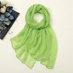 Solid Color Chiffon Scarf Fashionable Lightweight Neck Scarf For Women Summer Neck Sun Protection Silk Scarf Shawl 170*70cm