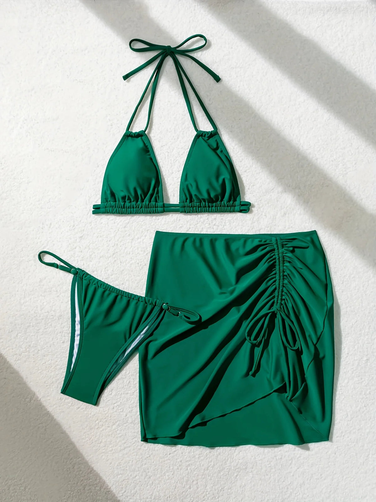 ZTVitality Solid Sexy 3 Piece Bikini Set 2025 New Arrival Padded Bra Bandage Push Up Swimsuit Women Swimwear Summer Biquini