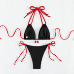 Strawberry Designer Bikini Women White Contrast Bikin Micro Swimsuit Two Pieces Bikini Set Brazilian Bathing Suit Thong Swimwear