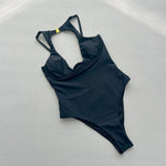 Cut Out Underwired Padded One Piece Swimsuit Women Swimwear Female Backless Backless High Cut Leg Bather Bathing Suit Swim V7515