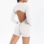 Women's Seamless Yoga Jumpsuits Sports Fitness Zipper Open Beauty Back Hip-lifting One-Piece Running Training Workout Bodysuits