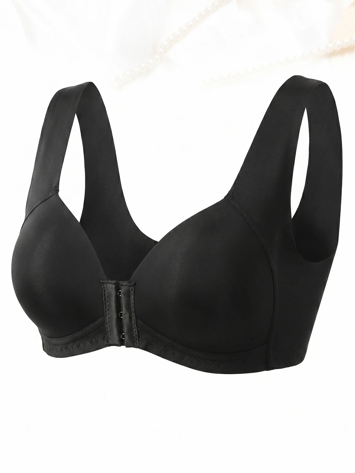 Front Closure Bra Wirefree Racerback Bras Comfortable Seamless Bralette No Underwire Full Coverage Wide Straps Back SupportB2861