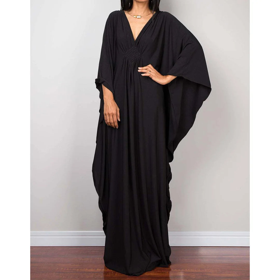 Greek Goddess Long Dress Batwing Sleeve Tunic Beach Cover Up Cover-ups Beach Dress Beach Wear Beachwear Kaftan Maxi Dress V4427