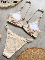 10 Colors V Neck Rhinestones Bikini Female Swimsuit Women Swimwear Two-pieces Bikini Set Padded Bather Bathing Suit Swim V8138